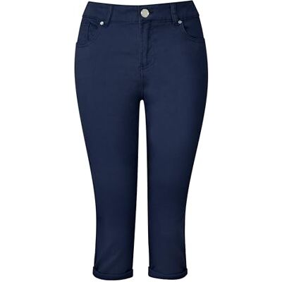 WB466A Joe Browns Damskie spodnie capri ze stretchu, bawełniane, przycięte, obcisłe, NIEBIESKI, 40 WB466A Joe Browns Damskie spodnie capri ze stretchu, bawełniane, przycięte, obcisłe, NIEBIESKI, 40