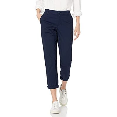 AEW30010SP21-BlueN-0 Amazon Essentials Damskie spodnie khaki ze średnim stanem slim fit przycięte zwężane nogawki, granatowe, 0 AEW30010SP21-BlueN-0 Amazon Essentials Damskie spodnie khaki ze średnim stanem slim fit przycięte zwężane nogawki, granatowe, 0