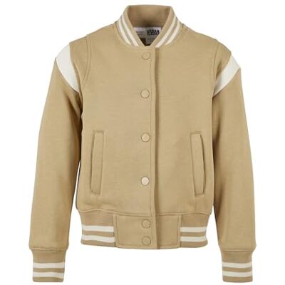 UCK2618 Urban Classics Damska kurtka dziewczęca Inset College Sweat Jacket, beżowy/biały (unionbeige/biały piasek), 146-152 UCK2618 Urban Classics Damska kurtka dziewczęca Inset College Sweat Jacket, beżowy/biały (unionbeige/biały piasek), 146-152