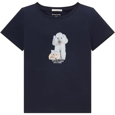 1037128 TOM TAILOR Dziewczęta T-shirt , 10668 Sky Captain Blue, 116-122 1037128 TOM TAILOR Dziewczęta T-shirt , 10668 Sky Captain Blue, 116-122