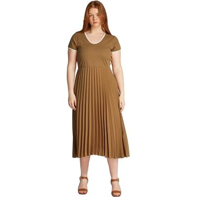 WW0WW46077GWA52 Tommy Hilfiger Damska sukienka CRV Contrast Soft V-NK WW0WW46077, Brązowy (hikora), 78 WW0WW46077GWA52 Tommy Hilfiger Damska sukienka CRV Contrast Soft V-NK WW0WW46077, Brązowy (hikora), 78