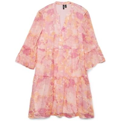 10307959-4739175 Vero Moda Vmsmilla 3/4 Short Dress WVN Ga, Crystal Pink, XS 10307959-4739175 Vero Moda Vmsmilla 3/4 Short Dress WVN Ga, Crystal Pink, XS