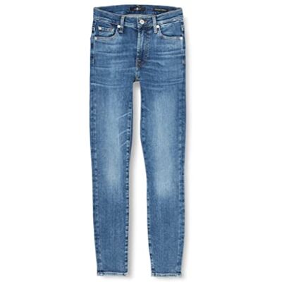 JSWZC12ESR 7 For All Mankind Damskie dżinsy Hw Skinny Slim Illusion Stride with Embellished Squiggle Jeans, jasnoniebieski, 25W / 25L JSWZC12ESR 7 For All Mankind Damskie dżinsy Hw Skinny Slim Illusion Stride with Embellished Squiggle Jeans, jasnoniebieski, 25W / 25L