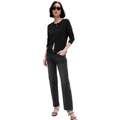 443176 Gap V-ki Crew Cardi damski kardigan, czarny (True Black), M 443176 Gap V-ki Crew Cardi damski kardigan, czarny (True Black), M