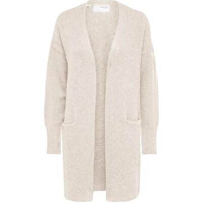 16085216 SELECTED FEMME Damski sweter Slflulu New Ls Knit Long Cardigan B Noos, brzoza, M 16085216 SELECTED FEMME Damski sweter Slflulu New Ls Knit Long Cardigan B Noos, brzoza, M