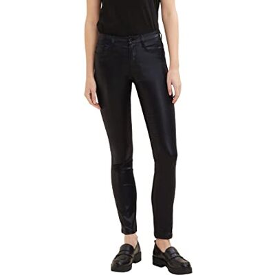 1034226 TOM TAILOR Damski Alexa Slim Jeans Coated , 14482 Deep Black, 30W / 32L 1034226 TOM TAILOR Damski Alexa Slim Jeans Coated , 14482 Deep Black, 30W / 32L