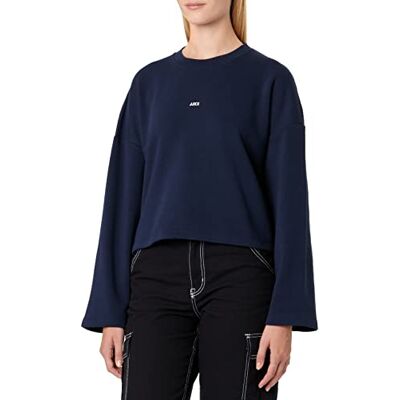 12214536 JACK&JONES Women's JXABBIE LS Wide Every Brush Crew SN bluza, Navy Blazer/nadruk: White JJXX, M, Granatowy blezer/nadruk: białe logo Jjxx, M 12214536 JACK&JONES Women's JXABBIE LS Wide Every Brush Crew SN bluza, Navy Blazer/nadruk: White JJXX, M, Granatowy blezer/nadruk: białe logo Jjxx, M