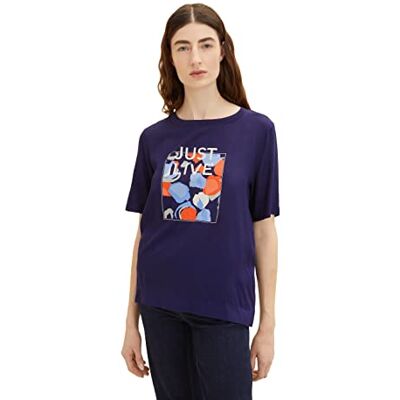 1035460 TOM TAILOR Damski T-shirt , 11331 Atlantic Ocean Blue, XXS 1035460 TOM TAILOR Damski T-shirt , 11331 Atlantic Ocean Blue, XXS