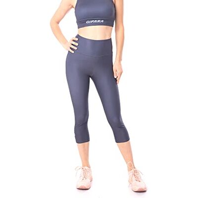 5906668005997 Gipara Greta damskie legginsy sportowe 2/3 z elastycznym ściągaczem, spodnie do treningu, jogi, kontrola brzucha, odprowadzanie wilgoci szare, szary, S 5906668005997 Gipara Greta damskie legginsy sportowe 2/3 z elastycznym ściągaczem, spodnie do treningu, jogi, kontrola brzucha, odprowadzanie wilgoci szare, szary, S
