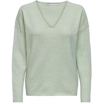 15224360 ONLY Onlrica Life L/S sweter damski z dekoltem w serek KNT Noos, Subtle Green/Szczegóły: melanż, S 15224360 ONLY Onlrica Life L/S sweter damski z dekoltem w serek KNT Noos, Subtle Green/Szczegóły: melanż, S