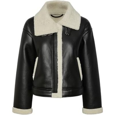 17141595 PIECES Pcjanelle Short Jacket W. Fur, Czarny/szczegóły: brzoza, S 17141595 PIECES Pcjanelle Short Jacket W. Fur, Czarny/szczegóły: brzoza, S