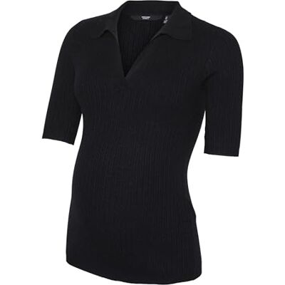 20018552-4213607 Vero Moda Maternity Vmmholly 2/4 Polo sweter damski Ga Noos, czarny, XXL 20018552-4213607 Vero Moda Maternity Vmmholly 2/4 Polo sweter damski Ga Noos, czarny, XXL