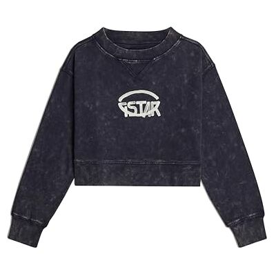 D23350 G-Star RAW Vintage Cropped Logo luźna bluza, Niebieski (Osaka Blue Gd -d249-h193), XXS D23350 G-Star RAW Vintage Cropped Logo luźna bluza, Niebieski (Osaka Blue Gd -d249-h193), XXS