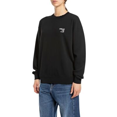 W3638C.000.22738P Replay Damska bluza oversize, 098 BLACK, L W3638C.000.22738P Replay Damska bluza oversize, 098 BLACK, L