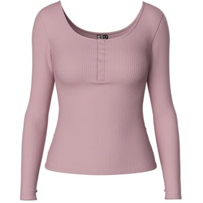 17101437-4646612 PIECES Pckitte Ls Top Noos Bc, Dawn Pink, S 17101437-4646612 PIECES Pckitte Ls Top Noos Bc, Dawn Pink, S
