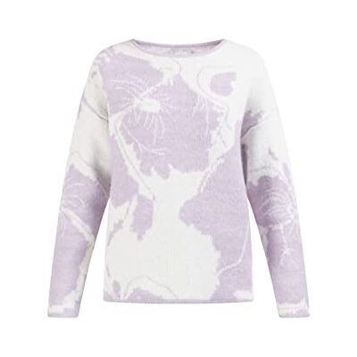 10425107-SI01 SIDONA Damski sweter z dzianiny, Liliowy, biały, XL-XXL 10425107-SI01 SIDONA Damski sweter z dzianiny, Liliowy, biały, XL-XXL