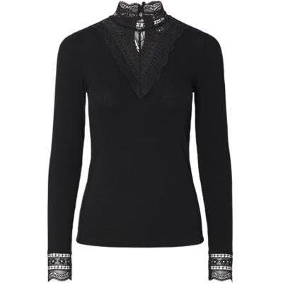 26037887-4791786 Y.A.S Yasellina Ls High Neck Top S. Noos, czarny, S 26037887-4791786 Y.A.S Yasellina Ls High Neck Top S. Noos, czarny, S
