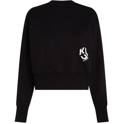 A2W20052999L Karl Lagerfeld Jeans, Damskie, Bluza Z Logo Monogramowym, Regular Fit, Czarny, L A2W20052999L Karl Lagerfeld Jeans, Damskie, Bluza Z Logo Monogramowym, Regular Fit, Czarny, L