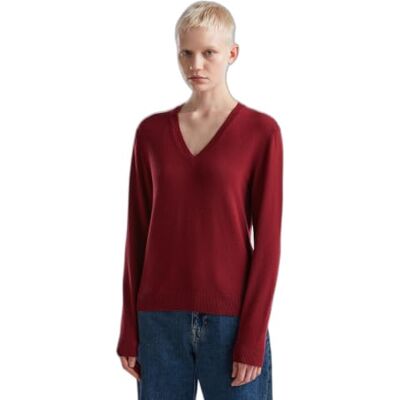1002D4488 United Colors of Benetton Koszulka Dekolt V M/L, Bordowy 30y, M 1002D4488 United Colors of Benetton Koszulka Dekolt V M/L, Bordowy 30y, M