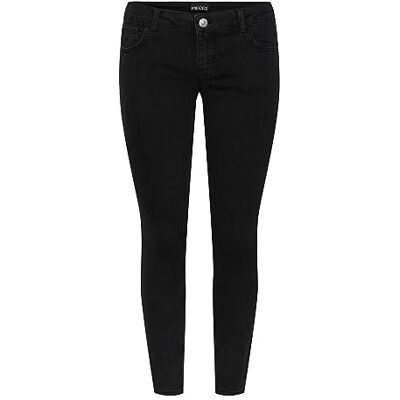 17144586 PIECES Pcpeggy Lw Skinny ANK BLC Jeans Noos Cp dżinsy damskie, czarny, (M) W / 32L 17144586 PIECES Pcpeggy Lw Skinny ANK BLC Jeans Noos Cp dżinsy damskie, czarny, (M) W / 32L