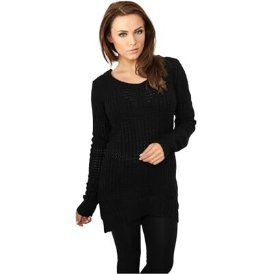 TB739-7 Urban Classics Ladies Long Wideneck Sweater Sweter pullover Kobiety , czarny (czarny 7) , L TB739-7 Urban Classics Ladies Long Wideneck Sweater Sweter pullover Kobiety , czarny (czarny 7) , L