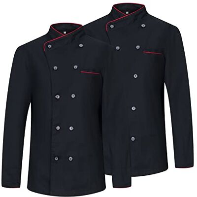 MZ-2-844-1-XXXL MISEMIYA Pakiet 2 sztuk Kurtka kuchenna damska Mundury Szefa Kuchni Kobieta Kurtka Kuchnia Ref.844, czarny, 3XL MZ-2-844-1-XXXL MISEMIYA Pakiet 2 sztuk Kurtka kuchenna damska Mundury Szefa Kuchni Kobieta Kurtka Kuchnia Ref.844, czarny, 3XL
