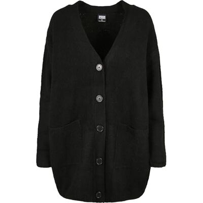 TB4740 Urban Classics Damski kardigan damski Chunky Fluffy Knit, czarny, S TB4740 Urban Classics Damski kardigan damski Chunky Fluffy Knit, czarny, S