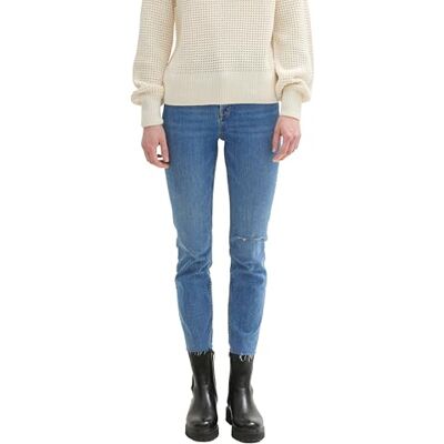 1043327 TOM TAILOR Denim Damskie dżinsy Paperbag, 10123 Destroyed Mid Stone Blue Denim, 27 1043327 TOM TAILOR Denim Damskie dżinsy Paperbag, 10123 Destroyed Mid Stone Blue Denim, 27