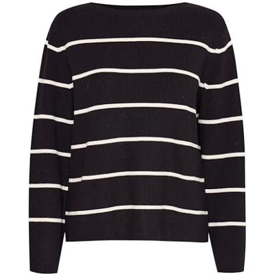 20121505 ICHI Sweter damski, 203847/Meteoryte Almond Milk Stripe, XXL 20121505 ICHI Sweter damski, 203847/Meteoryte Almond Milk Stripe, XXL