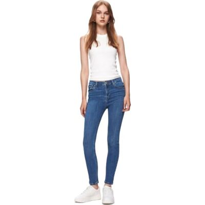 51132-15928-55684 LTB Jeans Tanya B Skinny Mid Rise Basic-5-Pocket Dark Wash niebieskie z mieszanki bawełny rozmiar W29L32, niebieski, 29W / 32L 51132-15928-55684 LTB Jeans Tanya B Skinny Mid Rise Basic-5-Pocket Dark Wash niebieskie z mieszanki bawełny rozmiar W29L32, niebieski, 29W / 32L