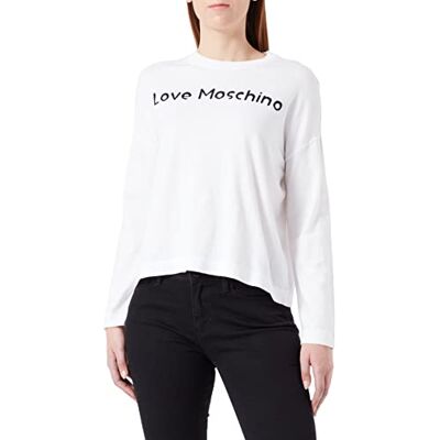 W S M47 10 X 1472 A00 Love Moschino Damski sweter z długim rękawem z okrągłym dekoltem, biały (Optical White), rozmiar 46, optical white, 46 W S M47 10 X 1472 A00 Love Moschino Damski sweter z długim rękawem z okrągłym dekoltem, biały (Optical White), rozmiar 46, optical white, 46