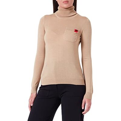 W S D30 10 X 1306 Love Moschino Damski turtleneck with Patch Pocket Top, Melange Rust Light Brown, 46 W S D30 10 X 1306 Love Moschino Damski turtleneck with Patch Pocket Top, Melange Rust Light Brown, 46
