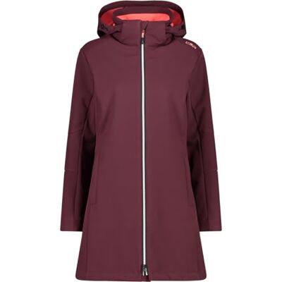3A08326 CMP damska Parka Softshell z odpinanym kapturem, Burgundy, 42 3A08326 CMP damska Parka Softshell z odpinanym kapturem, Burgundy, 42