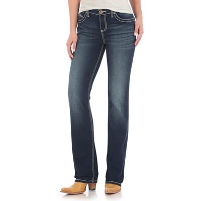 WPQ20NR-479-26WX32 Wrangler Kobiety Ultimate Riding Q-Baby Boot Cut Jean, Ciemnoniebieski z efektem sprania, 26W / 32L WPQ20NR-479-26WX32 Wrangler Kobiety Ultimate Riding Q-Baby Boot Cut Jean, Ciemnoniebieski z efektem sprania, 26W / 32L