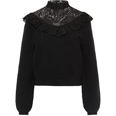 11019459-ID02 IDONY Damski sweter z dzianiny , czarny, XS/S, czarny, XS-S 11019459-ID02 IDONY Damski sweter z dzianiny , czarny, XS/S, czarny, XS-S