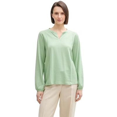1040546 TOM TAILOR Damska koszulka z długim rękawem, 38178 Mid Green White Thin Stripe, XL 1040546 TOM TAILOR Damska koszulka z długim rękawem, 38178 Mid Green White Thin Stripe, XL
