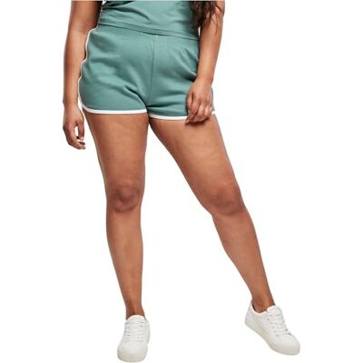 TB4372 Urban Classics Damskie szorty damskie Organic Interlock Retro Hotpants, Paleleaf/biały, 4XL TB4372 Urban Classics Damskie szorty damskie Organic Interlock Retro Hotpants, Paleleaf/biały, 4XL