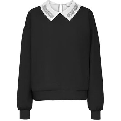 15356097-4891810 Onlwillow L/S O-Neck Emb. Ub SWT, czarny, S 15356097-4891810 Onlwillow L/S O-Neck Emb. Ub SWT, czarny, S