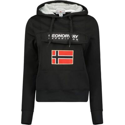 WU7888F/GNO Geographical Norway Gadrienama Lady Damska bluza z kapturem z kieszeniami kangur Ciepła bluza z długim rękawem damska kurtka z kapturem Wiosna Lato Jesień Zima (Czarny M), czarny, M WU7888F/GNO Geographical Norway Gadrienama Lady Damska bluza z kapturem z kieszeniami kangur Ciepła bluza z długim rękawem damska kurtka z kapturem Wiosna Lato Jesień Zima (Czarny M), czarny, M