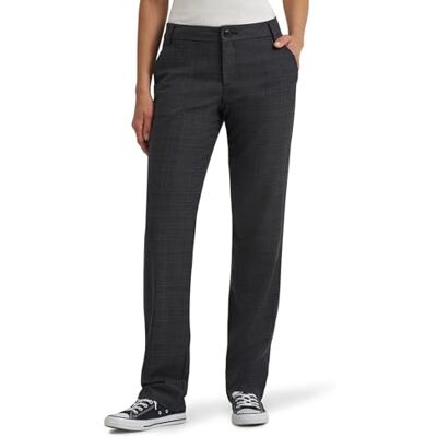 112370374 Lee Damskie spodnie Plus Size Relaxed Fit All Day Straight Leg Pant, Czarny/statyczny szary wzór w kratkę, 40 Krótki 112370374 Lee Damskie spodnie Plus Size Relaxed Fit All Day Straight Leg Pant, Czarny/statyczny szary wzór w kratkę, 40 Krótki