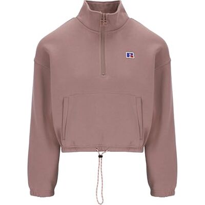 E34012-AN-579 Russell Athletic ZARE-Cropped Half Zip Sweatshirt Kobiety Długi Drut Czarny Rozmiar S E34012-AN-579 Russell Athletic ZARE-Cropped Half Zip Sweatshirt Kobiety Długi Drut Czarny Rozmiar S