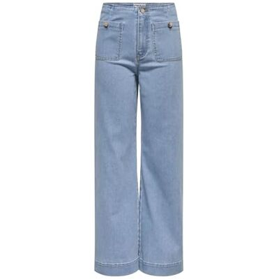 15356697-4845104 ONLY Onlmadeline Hw Wd Pocket DNM Gua221 Noos, jasnoniebieski (light blue denim), L / 34L 15356697-4845104 ONLY Onlmadeline Hw Wd Pocket DNM Gua221 Noos, jasnoniebieski (light blue denim), L / 34L
