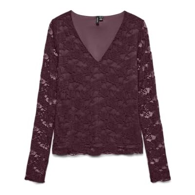 10334667-4895185 VERO MODA Vmiben Ls V-Neck Top JRS Noos damski, Degustacja wina, XS 10334667-4895185 VERO MODA Vmiben Ls V-Neck Top JRS Noos damski, Degustacja wina, XS
