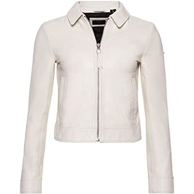 W5010375A 71D Superdry Damska kurtka DOWN Town Leather, Off White, XS W5010375A 71D Superdry Damska kurtka DOWN Town Leather, Off White, XS