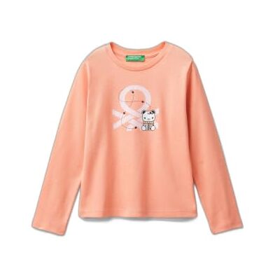 3I9WG10F7 United Colors of Benetton Koszulka M/L, Różowy, 3 anni 3I9WG10F7 United Colors of Benetton Koszulka M/L, Różowy, 3 anni