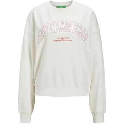 12269058 Jack & Jones JXMERLE Spring RLX Short LS Crew SWT, Vanilla Ice/Print: san Francisco, M 12269058 Jack & Jones JXMERLE Spring RLX Short LS Crew SWT, Vanilla Ice/Print: san Francisco, M