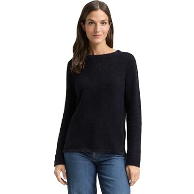 1049152 TOM TAILOR Sweter damski, 39241 Black Stripe With Featheryarn, M 1049152 TOM TAILOR Sweter damski, 39241 Black Stripe With Featheryarn, M