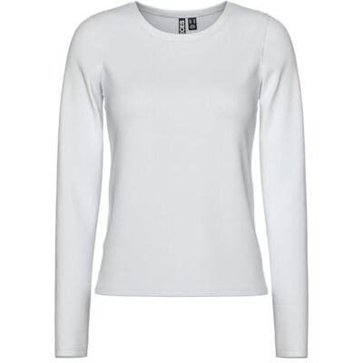 17154481-4640330 PIECES Pcmay Ls Top Noos Bc damski, Bright White, S 17154481-4640330 PIECES Pcmay Ls Top Noos Bc damski, Bright White, S