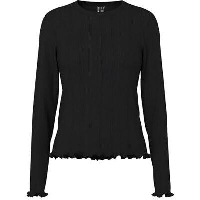 17152052-4582071 PIECES Pcmarie Ls O-Neck Poin Top JRS Noos Bc, czarny, XS 17152052-4582071 PIECES Pcmarie Ls O-Neck Poin Top JRS Noos Bc, czarny, XS