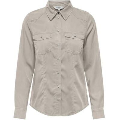 15342399-4761651 Onlalexa Colour Ls Shirt WVN, Silver Lining, M 15342399-4761651 Onlalexa Colour Ls Shirt WVN, Silver Lining, M